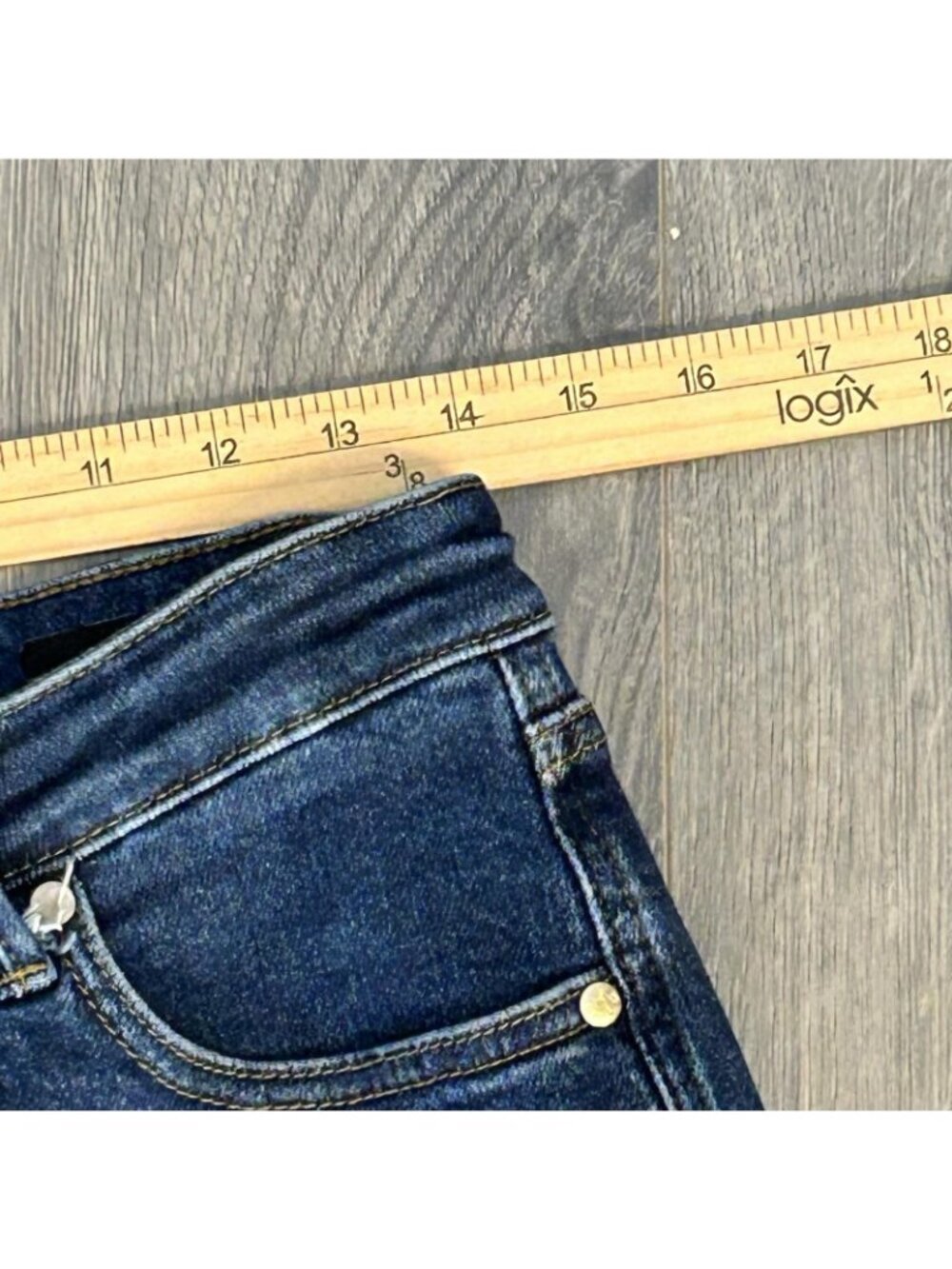 Judy Blue Straight Jeans Womens 9/29 Dark Wash Tummy Control Stretch Denim 88575 - Picture 10 of 13